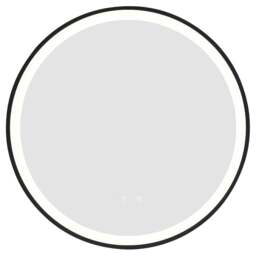 Rackhams Round Metal Framed LED Wall Mirror - 80cm W x 4cm D x 80cm H - thumbnail 4