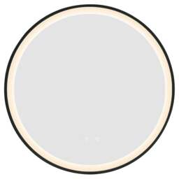 Rackhams Round Metal Framed LED Wall Mirror - 80cm W x 4cm D x 80cm H - thumbnail 5