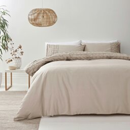Rackhams Origami Stone Duvet Cover Set - Stone - Cotton - Single - thumbnail 1