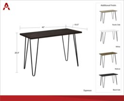 Rackhams Owen Retro Office Writing Desk in Walnut Look - thumbnail 5