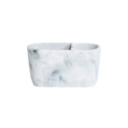 Rackhams Octavia White Marble & Chrome Toothbrush Holder - thumbnail 3