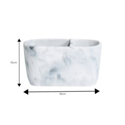 Rackhams Octavia White Marble & Chrome Toothbrush Holder - thumbnail 2