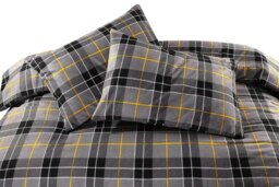 Rackhams Flannelette Tartan Check Brushed Cotton Duvet Cover Set - Green - King - thumbnail 5