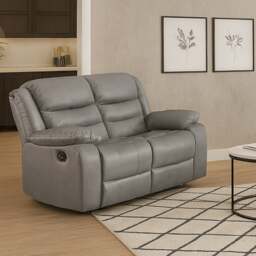 Rackhams Venice Leather Reclining 2 Seater Sofa - Gray - thumbnail 1