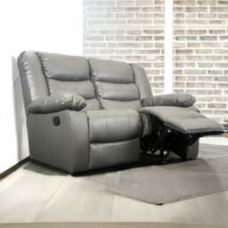 Rackhams Venice Leather Reclining 2 Seater Sofa - Gray - thumbnail 4