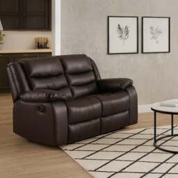 Rackhams Venice Leather Reclining 2 Seater Sofa - Gray - thumbnail 3
