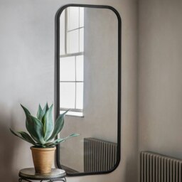 Rackhams Logan Full Length Wall Mirror Black Metal - 156.5cm x 65.5cm - Champagne