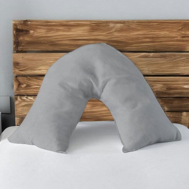 Rackhams Microfibre Soft Touch V Shape Plain Dyed Pillowcase - Silver - image 1