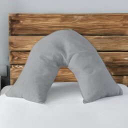 Rackhams Microfibre Soft Touch V Shape Plain Dyed Pillowcase - Silver