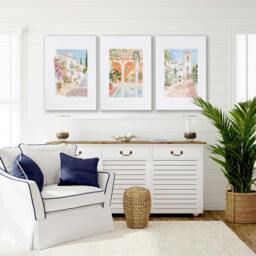 Rackhams Wall Art Decor Living Room - Set of 3 Beach Decor Wall art Prints - A2 16.54 x 23.39 in / 42 x 59.4 cm - Matte Museum Quality Art Paper 290 gsm - Oak Frame - thumbnail 3