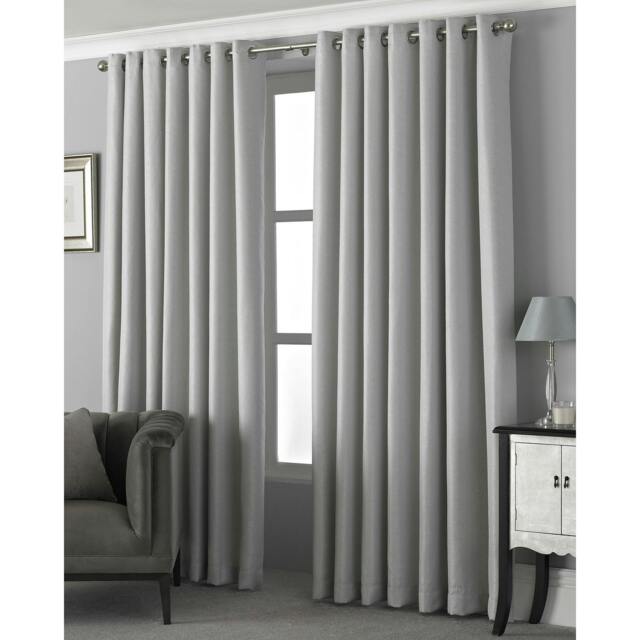 Rackhams Pendleton Ringtop Eyelet Curtains - Silver - 229 x 183cm - Silver - 100% Polyester - image 1