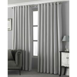 Rackhams Pendleton Ringtop Eyelet Curtains - Silver - 229 x 183cm - Silver - 100% Polyester - thumbnail 2