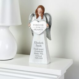 Rackhams Personalised Forever In Our Hearts Memorial Angel Ornament - thumbnail 4