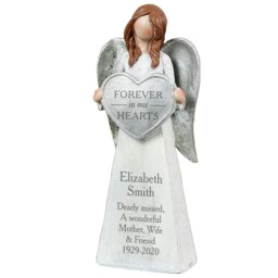 Rackhams Personalised Forever In Our Hearts Memorial Angel Ornament - thumbnail 2