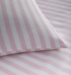 Rackhams Pencil Stripe Pink Duvet Cover Set - Double - thumbnail 2