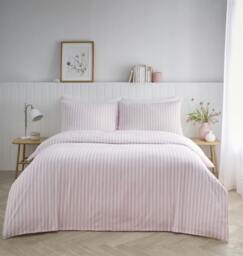 Rackhams Pencil Stripe Pink Duvet Cover Set - Double