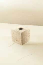 Rackhams Square Marble Tissue Holder - Beige - thumbnail 3