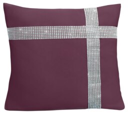 Rackhams Diamonte Detail Soft Touch Matte Fabric Scatter Cushion - 43cm x 43cm - Fuschia - thumbnail 4