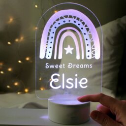 Rackhams Personalised Pink Rainbow LED Colour Changing Night Light - thumbnail 4
