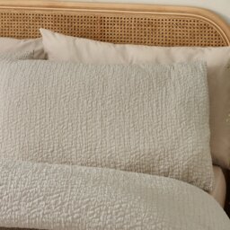Rackhams Crinkle Seersucker Duvet Cover Set Natural - Double - Natural - thumbnail 2