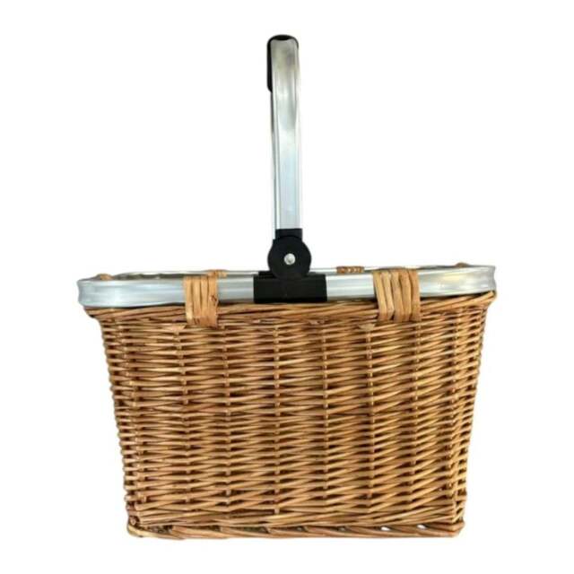 Rackhams Folding Aluminium  Handle Shopping Basket - Brown - image 1