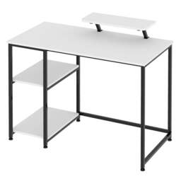 Rackhams Office Desk Ergonomic Computer Table with Storage Shelves Monitor Stand - Oak - thumbnail 2