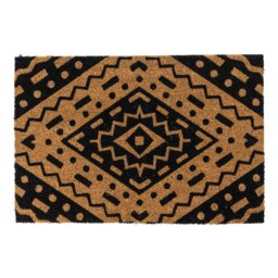 Rackhams Eco-Friendly Latex Backed Coir Entrance Doormat, 40x60cm - Aztec - 1 - Black - thumbnail 2