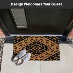 Rackhams Eco-Friendly Latex Backed Coir Entrance Doormat, 40x60cm - Aztec - 1 - Black - thumbnail 6