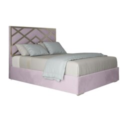 Rackhams Mayfair Upholstered Soft Velvet Metal Bed Frame - Pink - Double - Blue - thumbnail 6