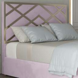 Rackhams Mayfair Upholstered Soft Velvet Metal Bed Frame - Pink - Double - Blue - thumbnail 3