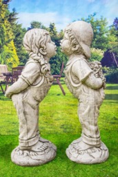 Rackhams Large Boy and Girl 'Young Love' Garden Ornament - thumbnail 5