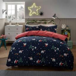 Rackhams Luxury Polar Bears Flannelette Duvet Cover With Pillowcase - Single (135cm x 200cm) - thumbnail 1