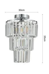 Rackhams Luxury Multi-layer Crystal Flush Mount Chandelier with Chrome Finish - Silver - One Size - thumbnail 2
