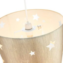 Rackhams Contemporary Beige Linen Childrens/Kids Pendant/Lamp Shade with Laser Cut Stars - thumbnail 2