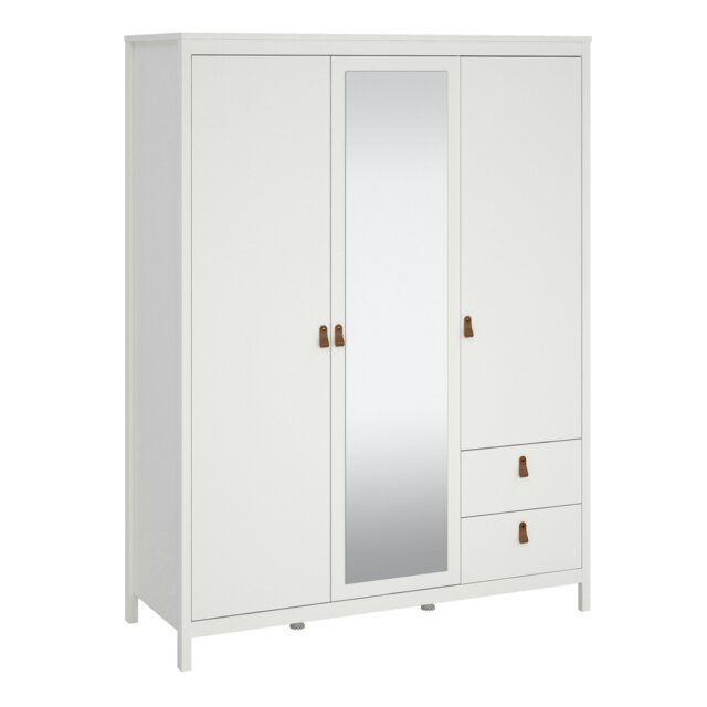 Rackhams Barcelona Wardrobe with 2 doors + 1 mirror door + 2 drawers White - White - Malemine - 1 - image 1