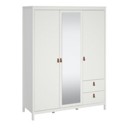 Rackhams Barcelona Wardrobe with 2 doors + 1 mirror door + 2 drawers White - White - Malemine - 1 - thumbnail 1