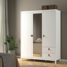 Rackhams Barcelona Wardrobe with 2 doors + 1 mirror door + 2 drawers White - White - Malemine - 1 - thumbnail 6