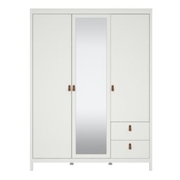 Rackhams Barcelona Wardrobe with 2 doors + 1 mirror door + 2 drawers White - White - Malemine - 1 - thumbnail 2