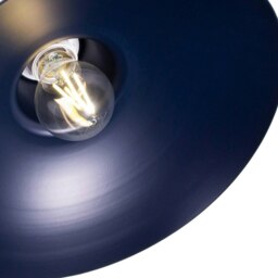 Rackhams Industrial Retro Designed Matt Midnight Blue Curved Metal Ceiling Pendant Shade - thumbnail 4