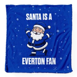 Rackhams Santa is a Everton Football Fan - Luxury Fleece Blanket 150cm X 150cm