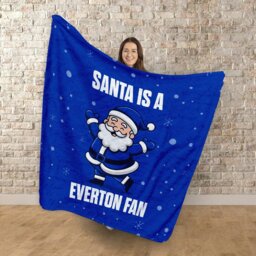 Rackhams Santa is a Everton Football Fan - Luxury Fleece Blanket 150cm X 150cm - thumbnail 2