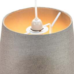 Rackhams Classic 10 Inch Grey Linen Fabric Drum Table/Pendant Lamp Shade 60w Maximum - thumbnail 4