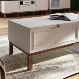 Rackhams Wensley 1 Drawer Coffee Table in Light Grey and Oak - Light Grey/Oak - Brown - 60 - thumbnail 6