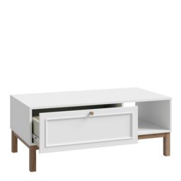 Rackhams Wensley 1 Drawer Coffee Table in Light Grey and Oak - Light Grey/Oak - Brown - 60 - thumbnail 3