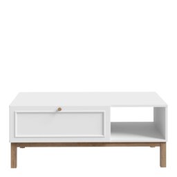 Rackhams Wensley 1 Drawer Coffee Table in Light Grey and Oak - Light Grey/Oak - Brown - 60 - thumbnail 2