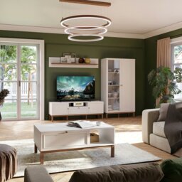 Rackhams Wensley 1 Drawer Coffee Table in Light Grey and Oak - Light Grey/Oak - Brown - 60 - thumbnail 5