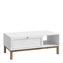 Rackhams Wensley 1 Drawer Coffee Table in Light Grey and Oak - Light Grey/Oak - Brown - 60
