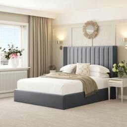 "Rackhams Madison Bed Frame with 54"" Headboard, Chelsea Mattress & Ottoman Storage - Double - Cream" - thumbnail 6