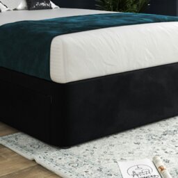 Rackhams Marcelo Upholstered Soft Velvet Bed Frame - Black - Black - Small double - thumbnail 3