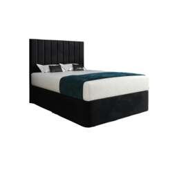 Rackhams Marcelo Upholstered Soft Velvet Bed Frame - Black - Black - Small double - thumbnail 5